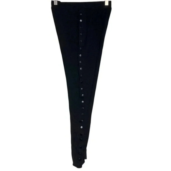 BB Dakota M leggings pull on black pants with side button pants - Picture 1 of 7